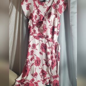 Free People Floral WrapAround Ruffled Layered Dress Vacation L